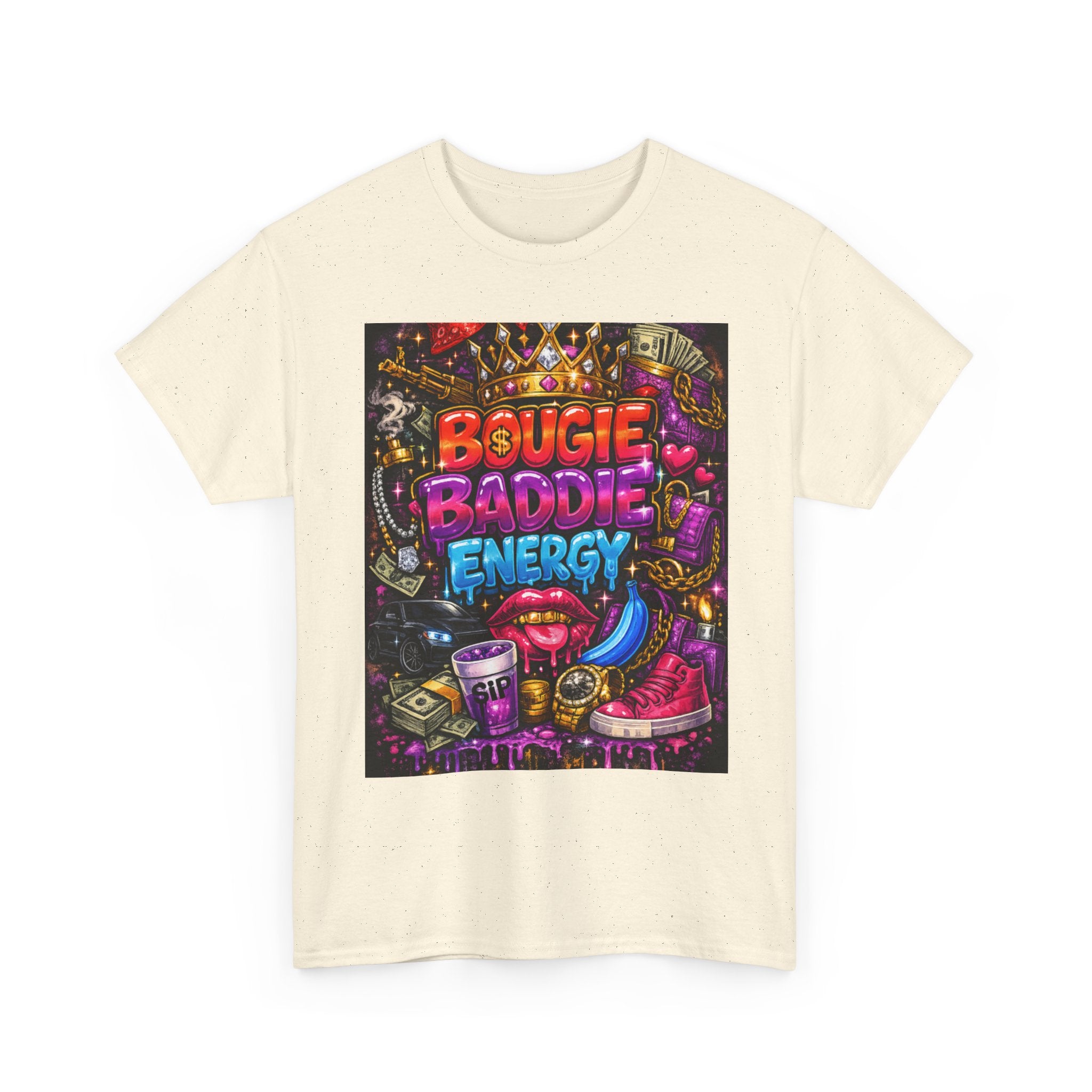 Bougie Baddie Energy Tee — Colorful Streetwear Graphic T-Shirt