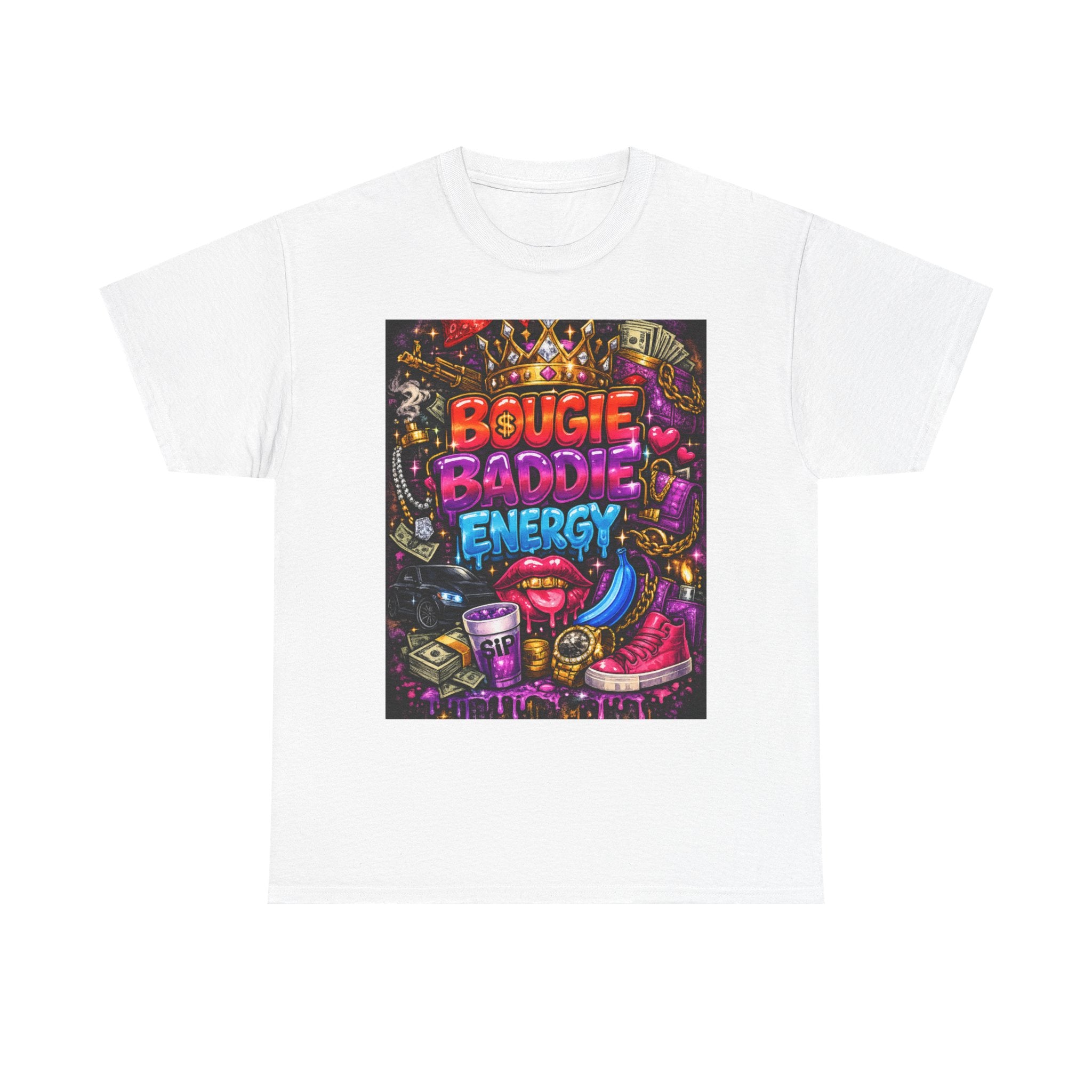 Bougie Baddie Energy Tee — Colorful Streetwear Graphic T-Shirt