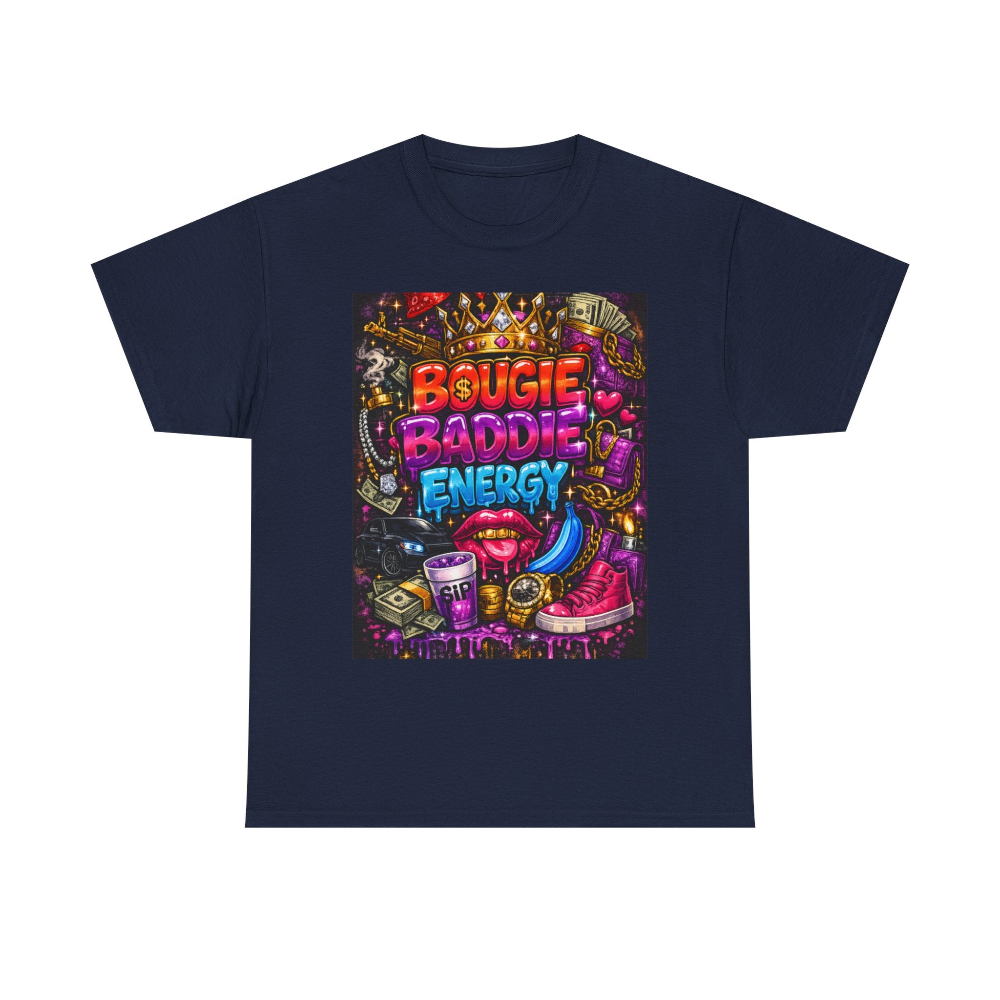 Bougie Baddie Energy Tee — Colorful Streetwear Graphic T-Shirt