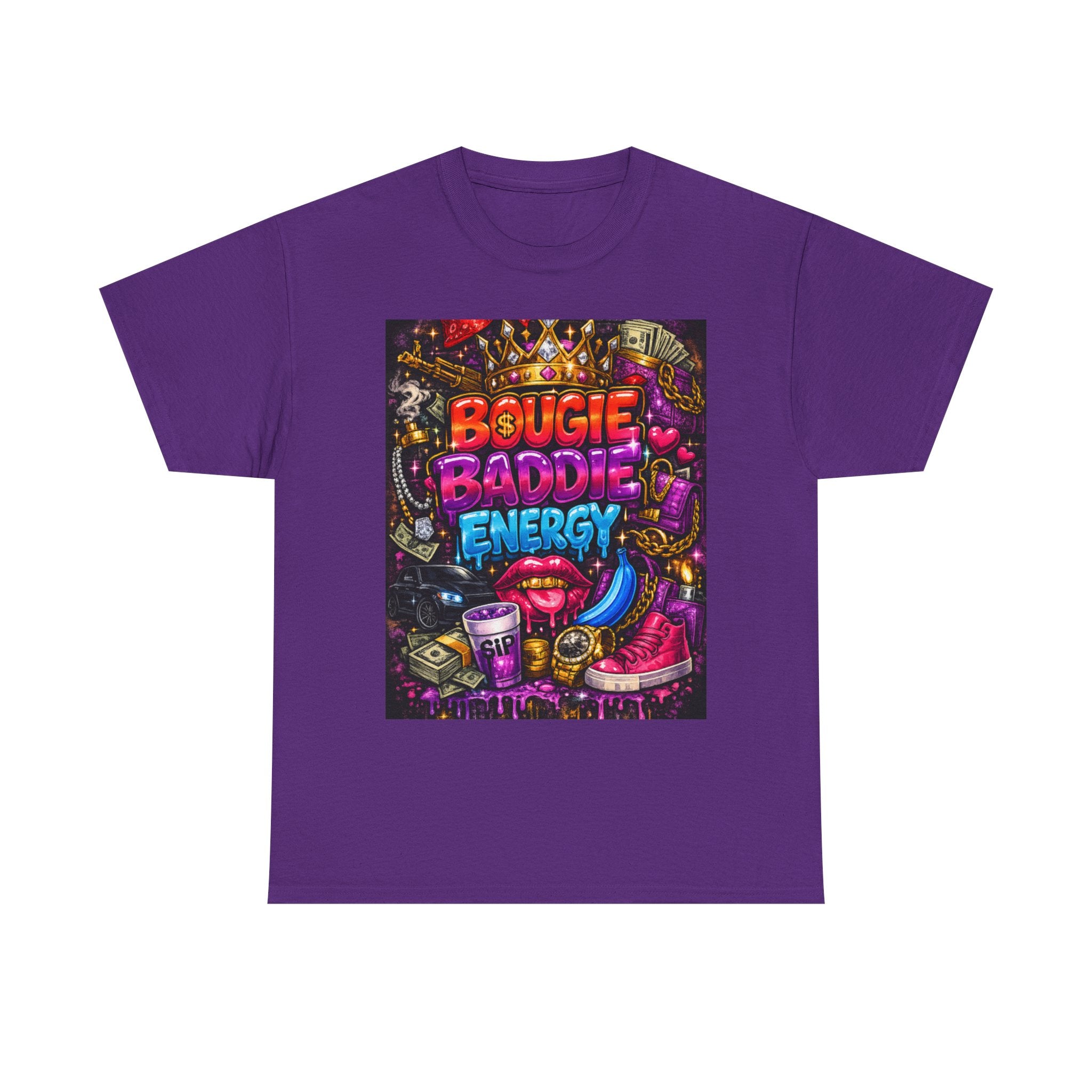 Bougie Baddie Energy Tee — Colorful Streetwear Graphic T-Shirt