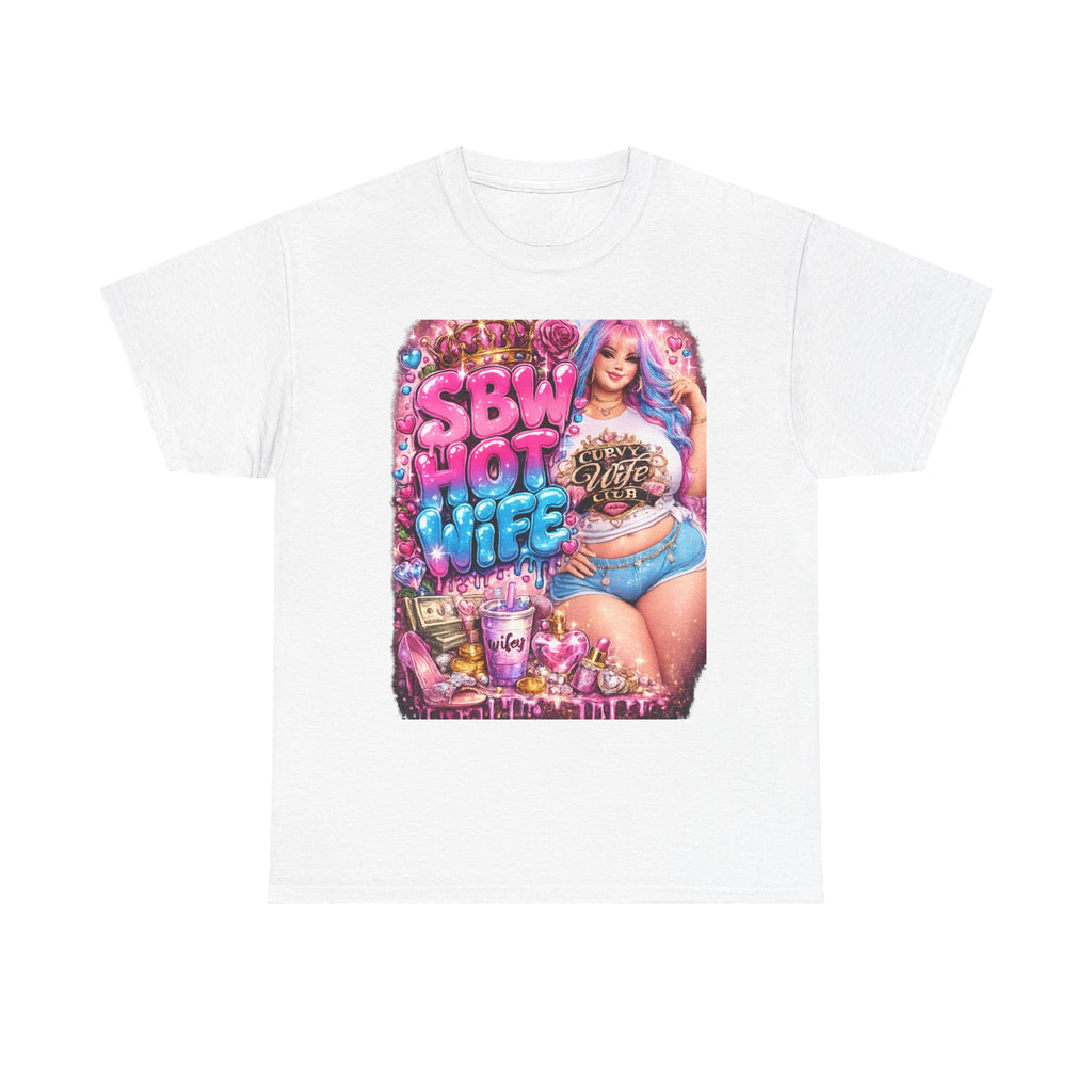 BBW Hot Wife Graphic Tee — Colorful Pinup Plus-Size Pride T-Shirt