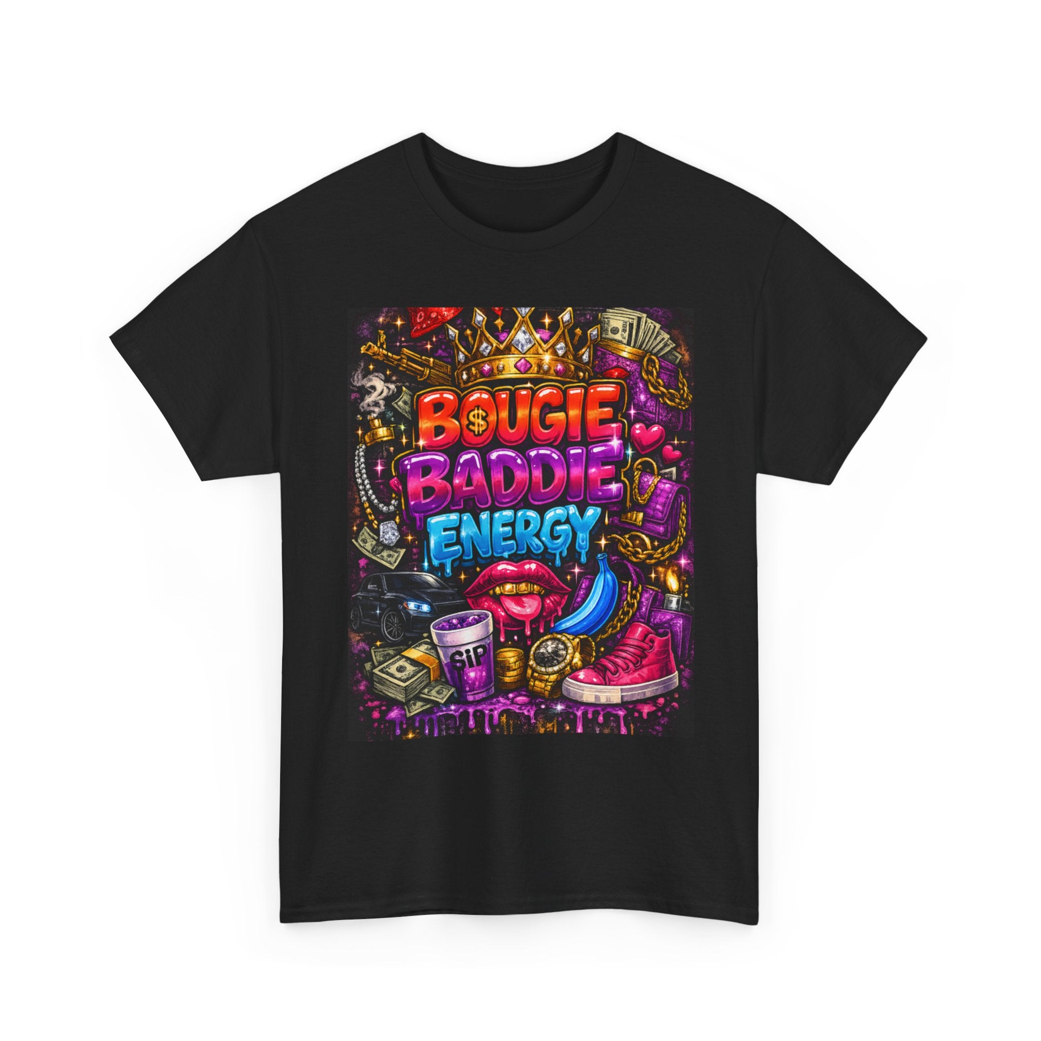 Bougie Baddie Energy Tee — Colorful Streetwear Graphic T-Shirt