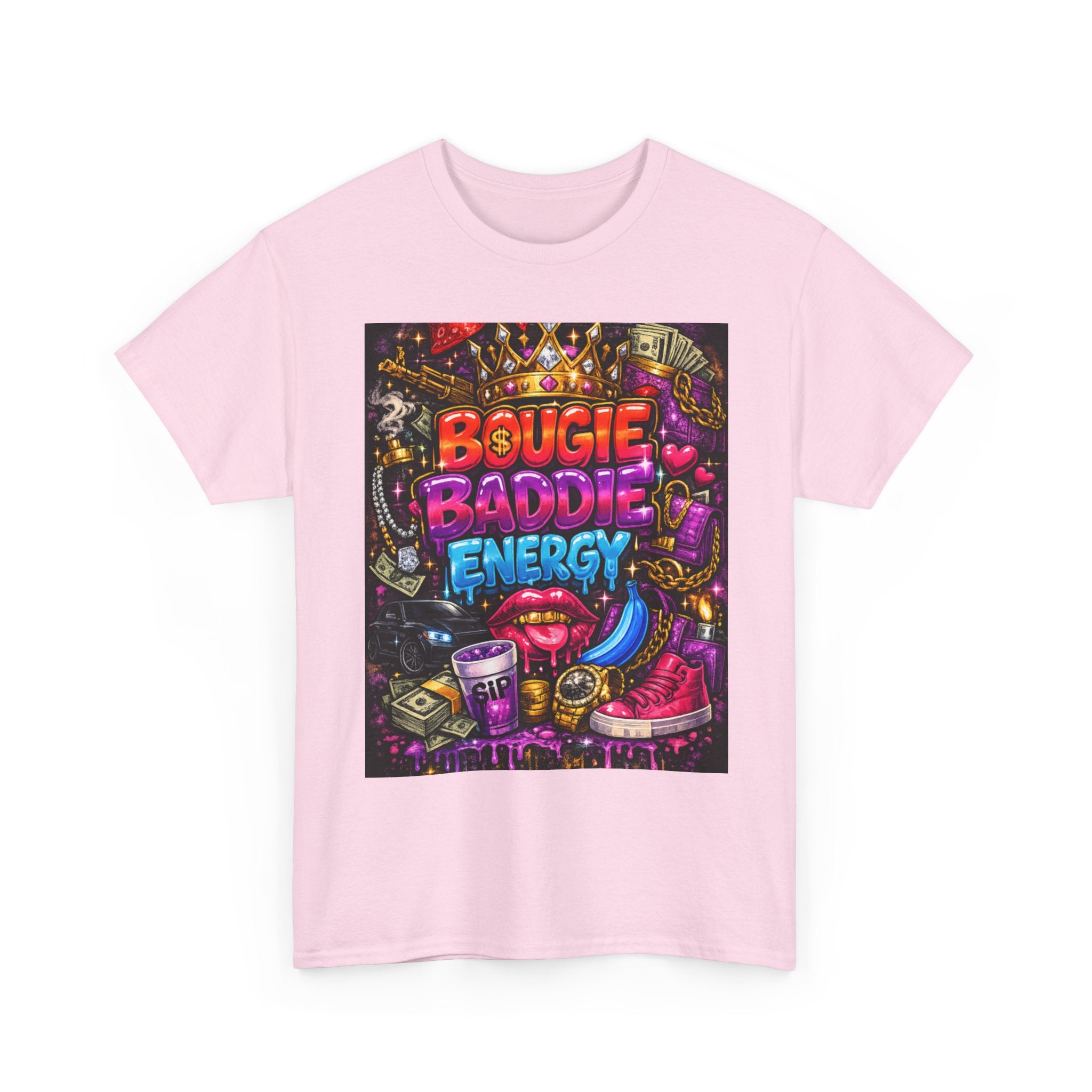 Bougie Baddie Energy Tee — Colorful Streetwear Graphic T-Shirt