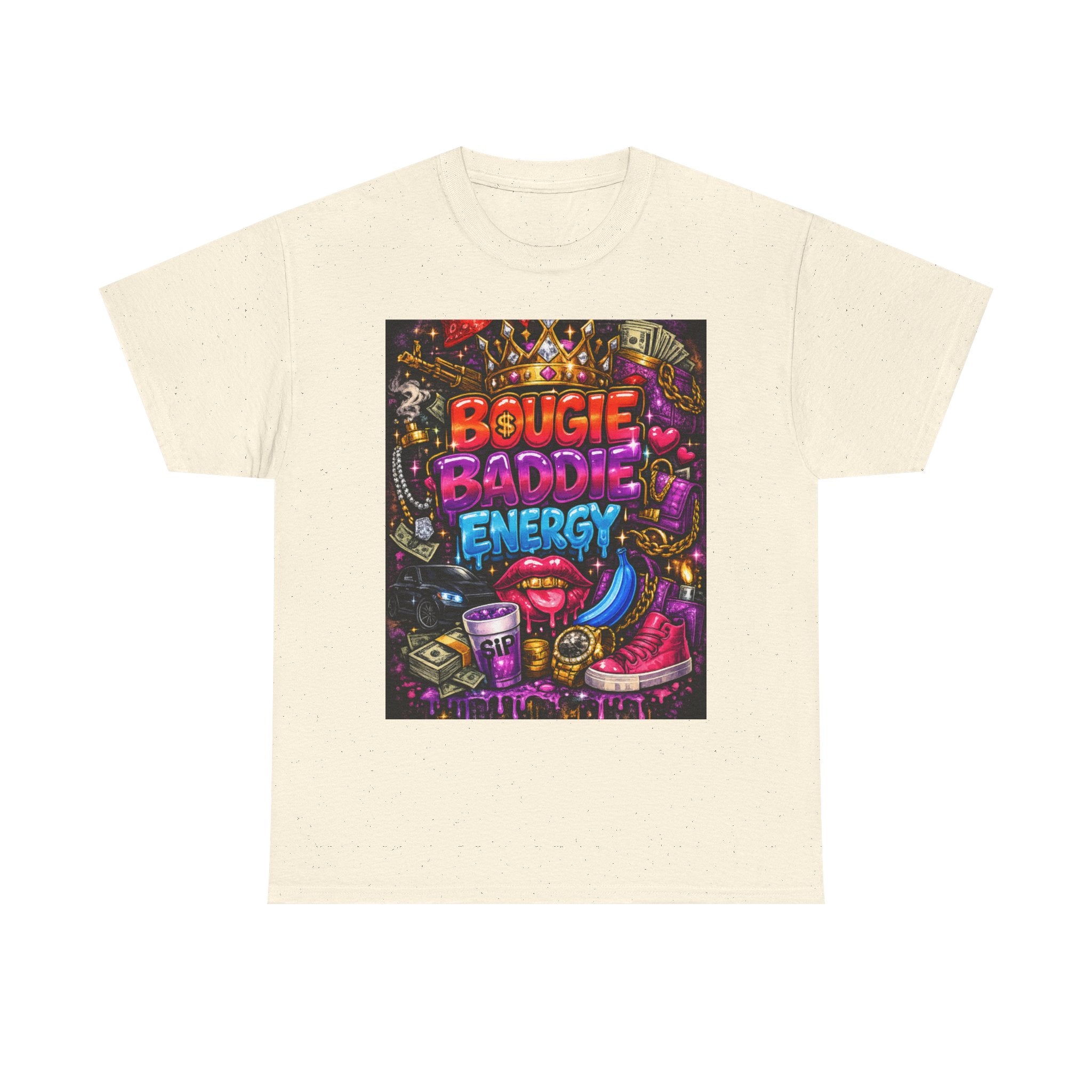 Bougie Baddie Energy Tee — Colorful Streetwear Graphic T-Shirt