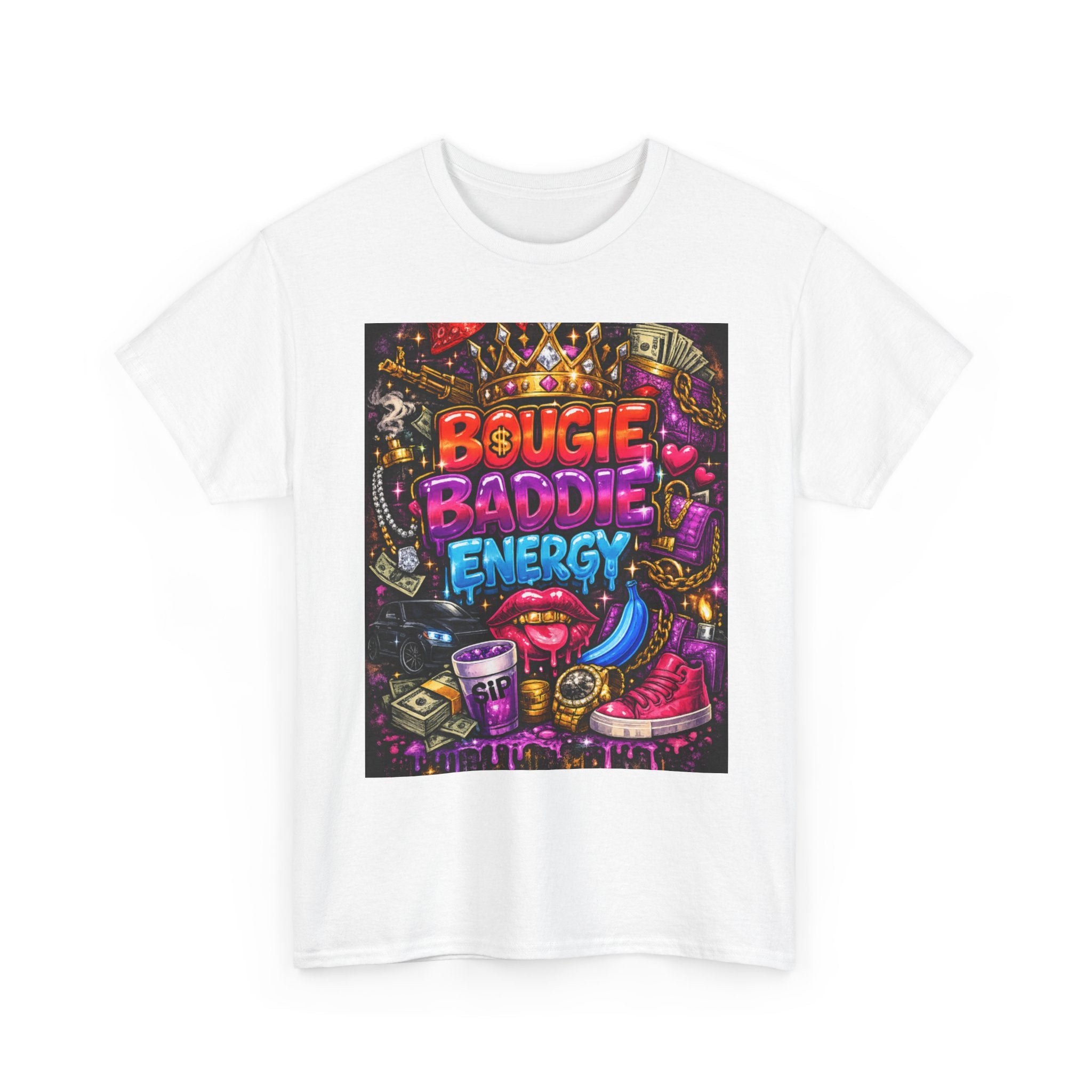 Bougie Baddie Energy Tee — Colorful Streetwear Graphic T-Shirt