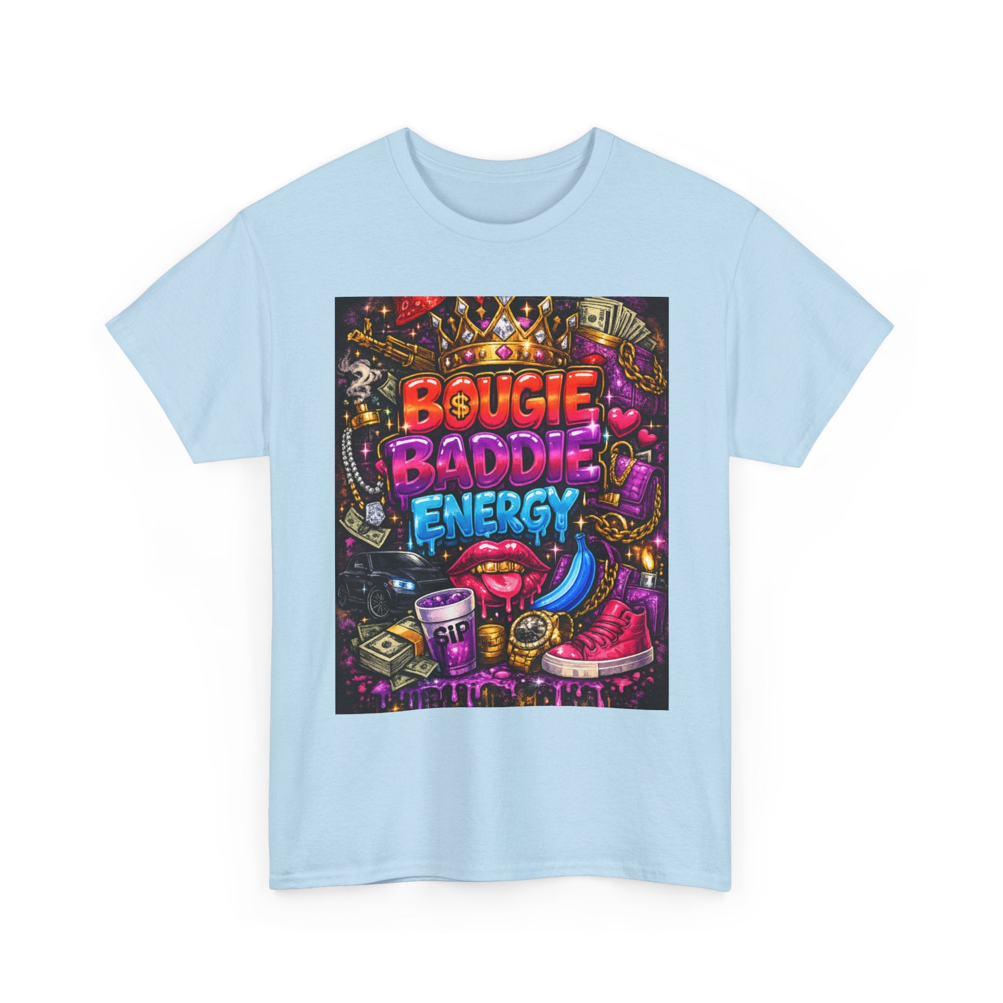 Bougie Baddie Energy Tee — Colorful Streetwear Graphic T-Shirt
