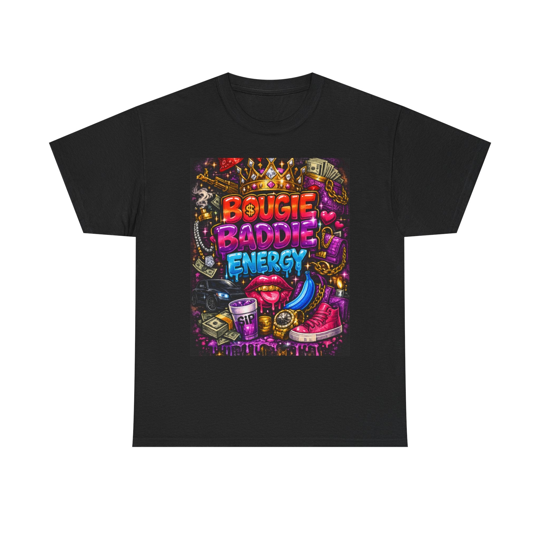 Bougie Baddie Energy Tee — Colorful Streetwear Graphic T-Shirt