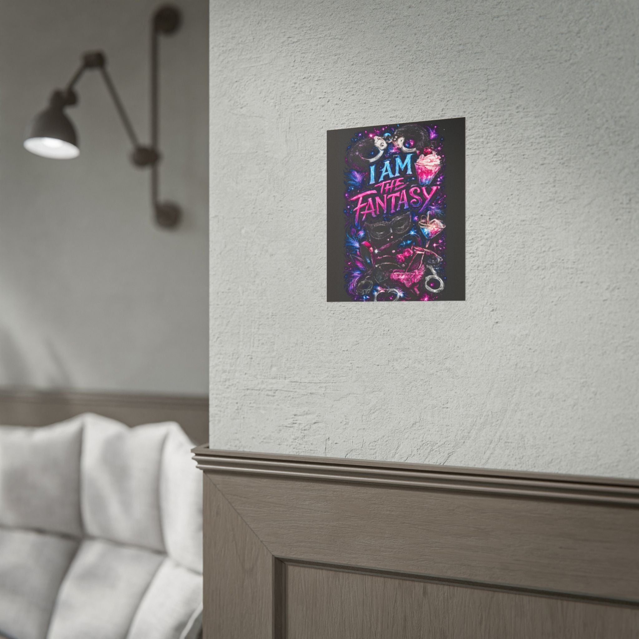 Rolled Poster — “I Am The Fantasy” Neon Masquerade Art Print