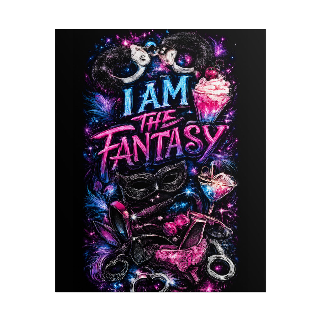 Rolled Poster — “I Am The Fantasy” Neon Masquerade Art Print