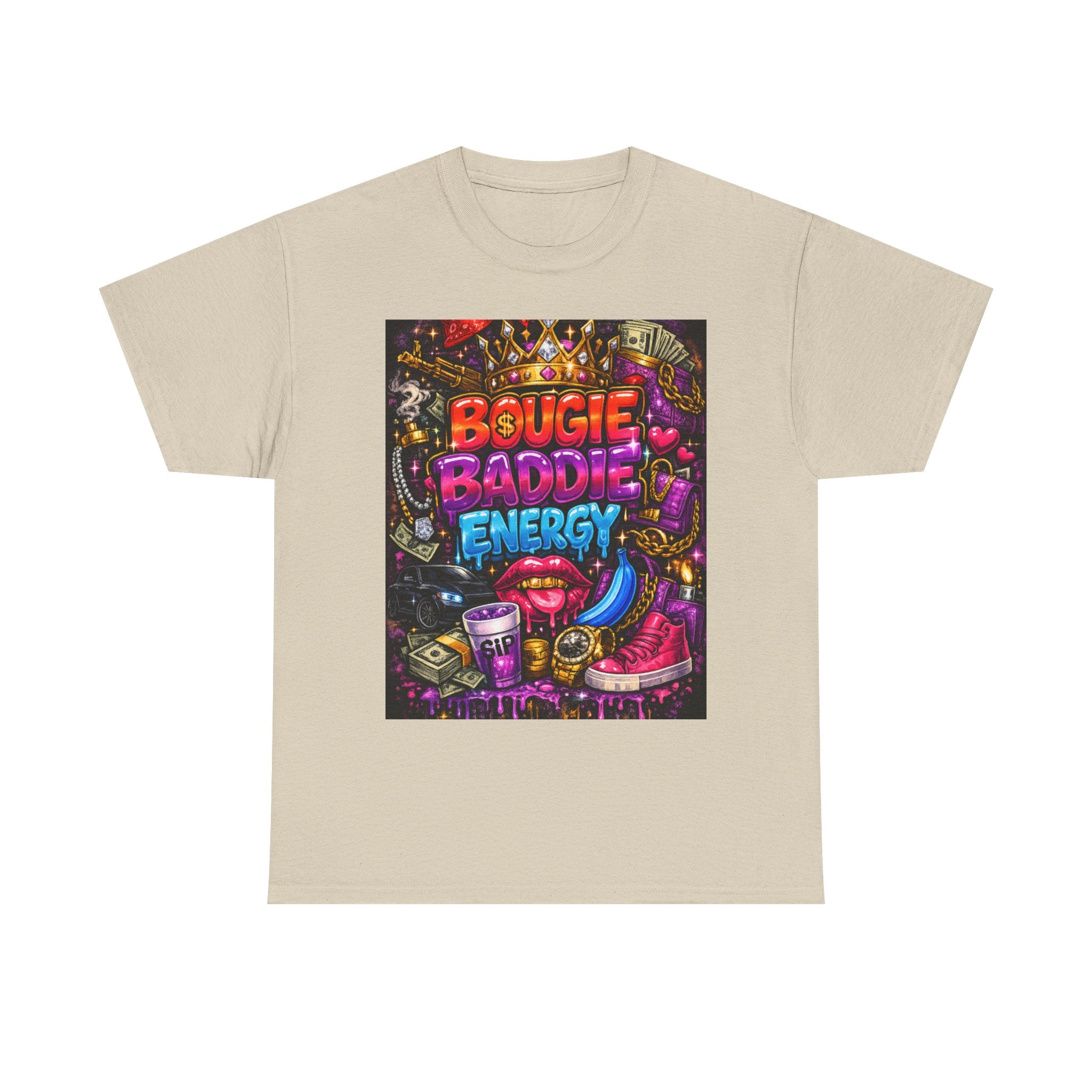 Bougie Baddie Energy Tee — Colorful Streetwear Graphic T-Shirt