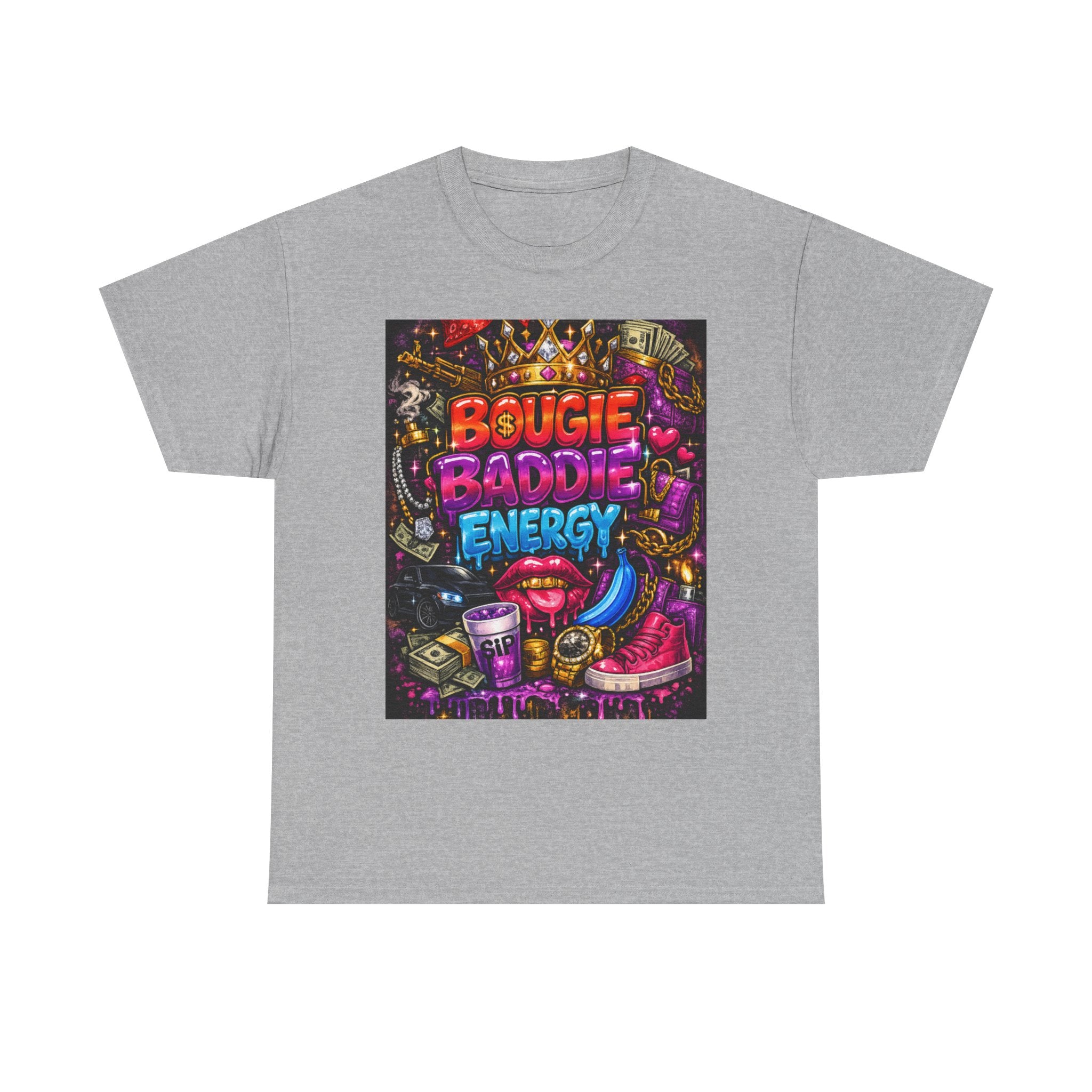 Bougie Baddie Energy Tee — Colorful Streetwear Graphic T-Shirt