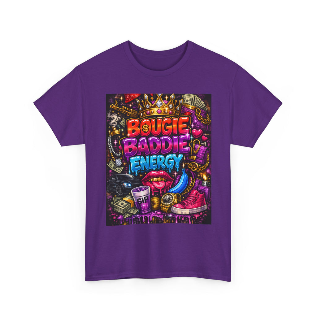 Bougie Baddie Energy Tee — Colorful Streetwear Graphic T-Shirt
