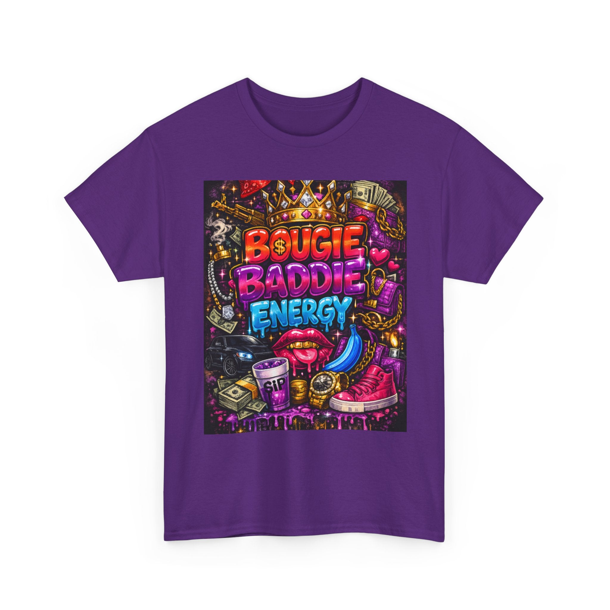 Bougie Baddie Energy Tee — Colorful Streetwear Graphic T-Shirt