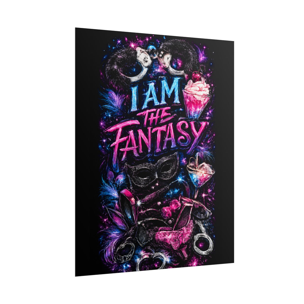 Rolled Poster — “I Am The Fantasy” Neon Masquerade Art Print