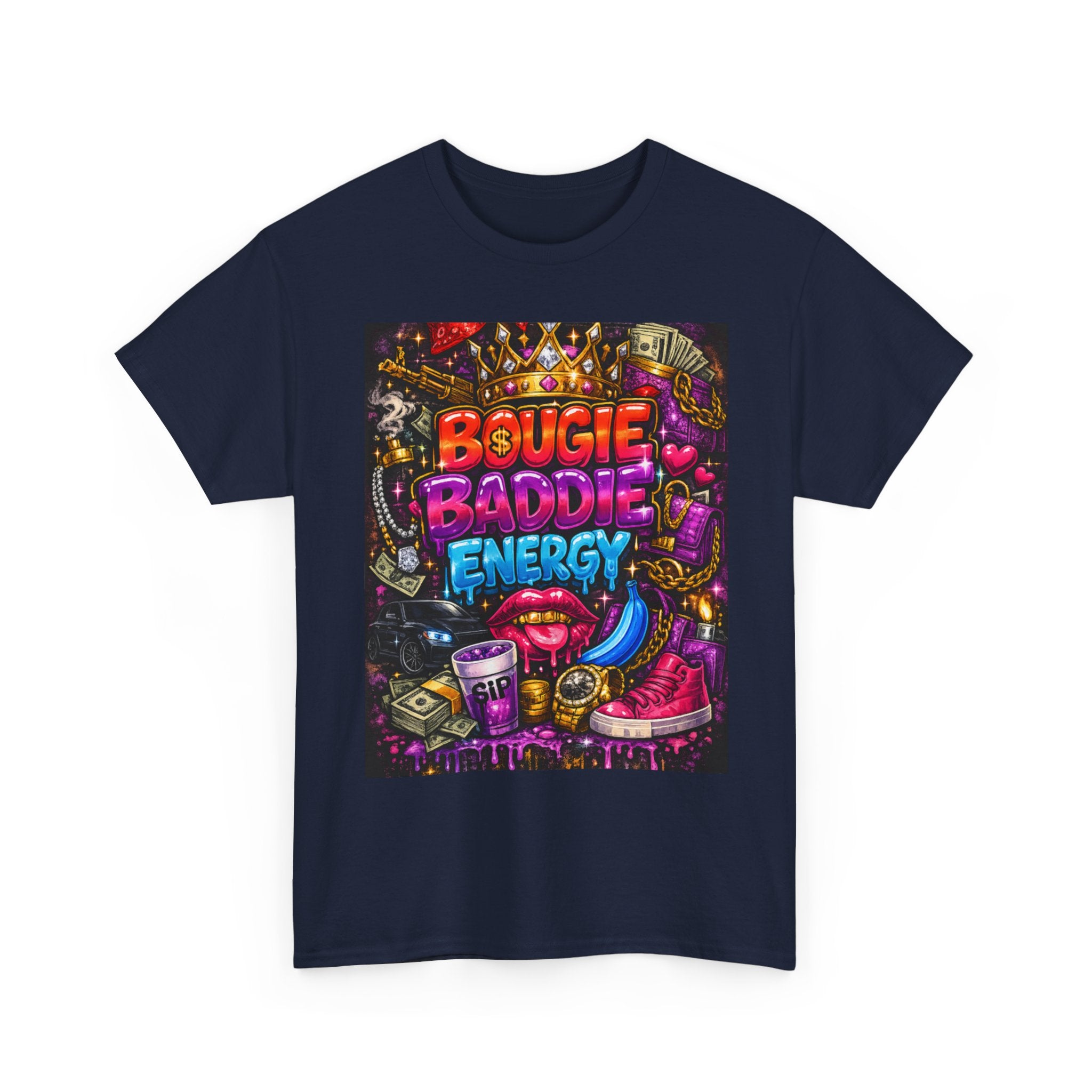 Bougie Baddie Energy Tee — Colorful Streetwear Graphic T-Shirt