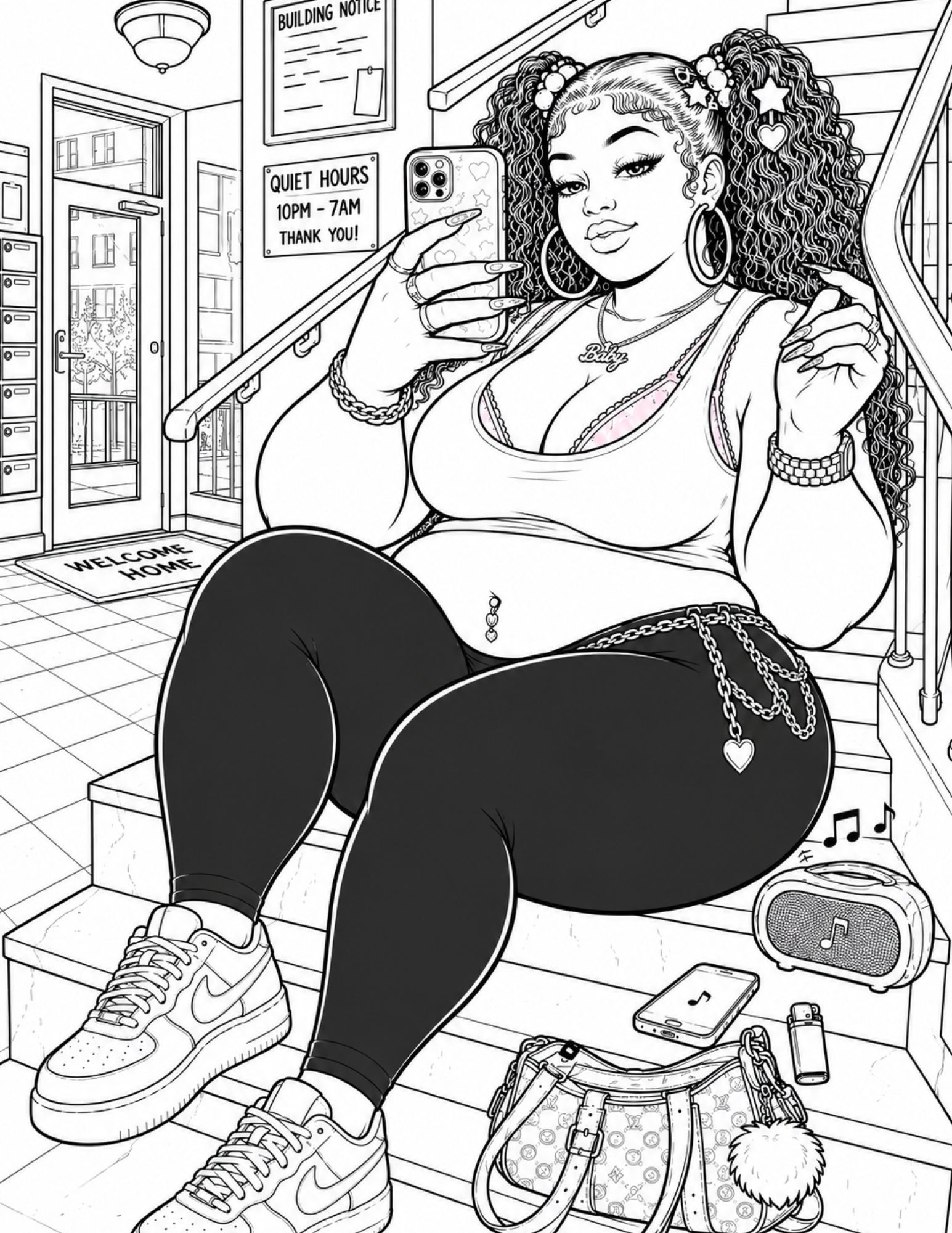 Ssbbw glamour has no size adult content coloring book